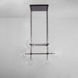 Candelabru modern din alama masiva si abajururi din sticla suflata, Soap 6 DT, B036 Schwunghome